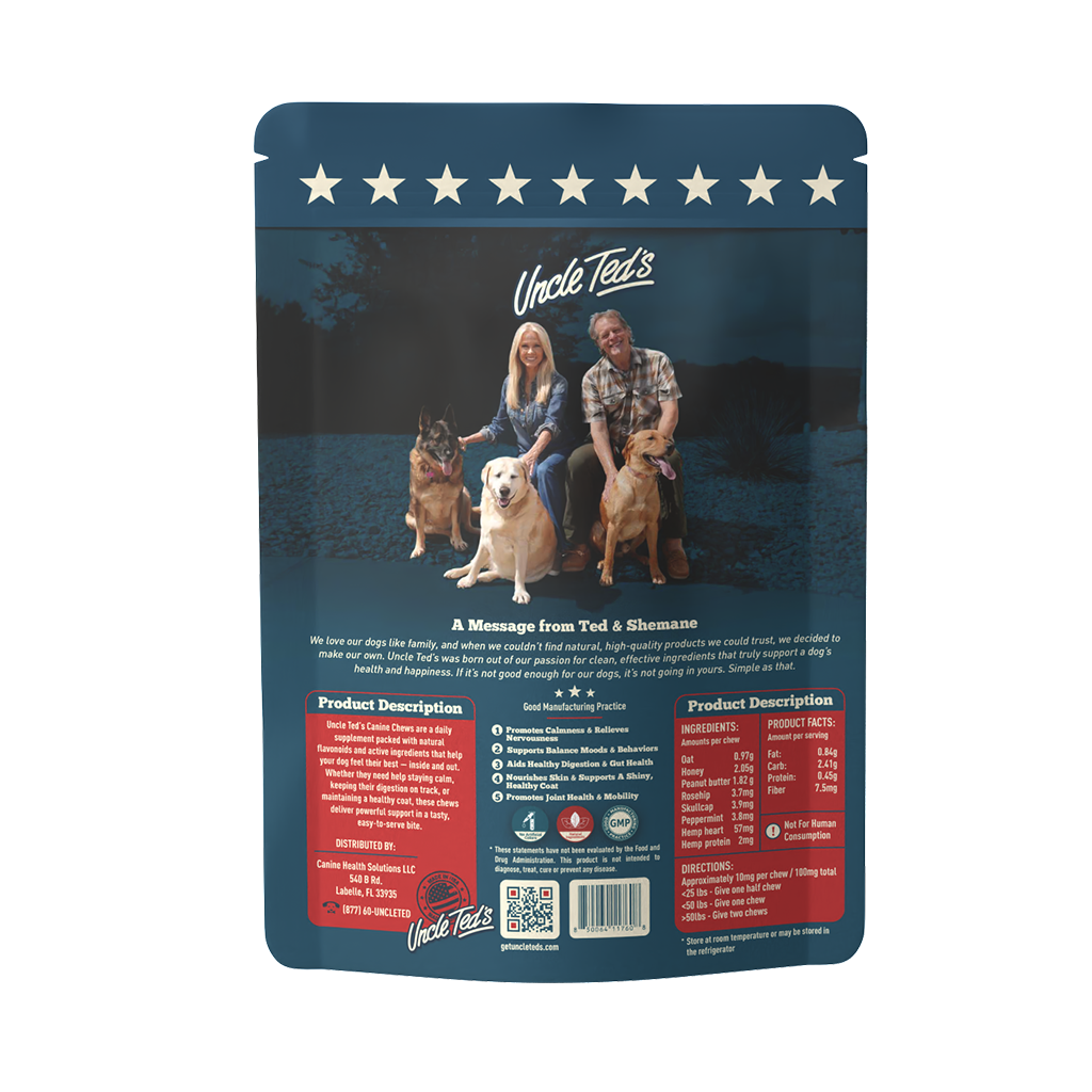 Uncle Ted’s Daily Canine Chews - 1 Month Supply